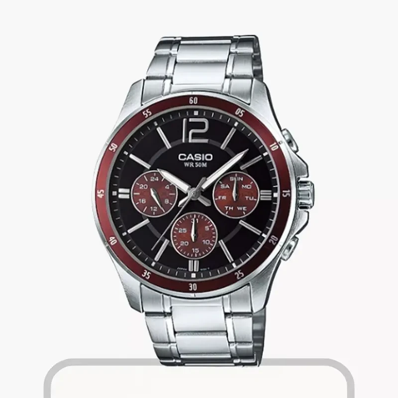 Casio Enticer Multifunction Black Dial Men's Watch | MTP-1374D-5AVDF